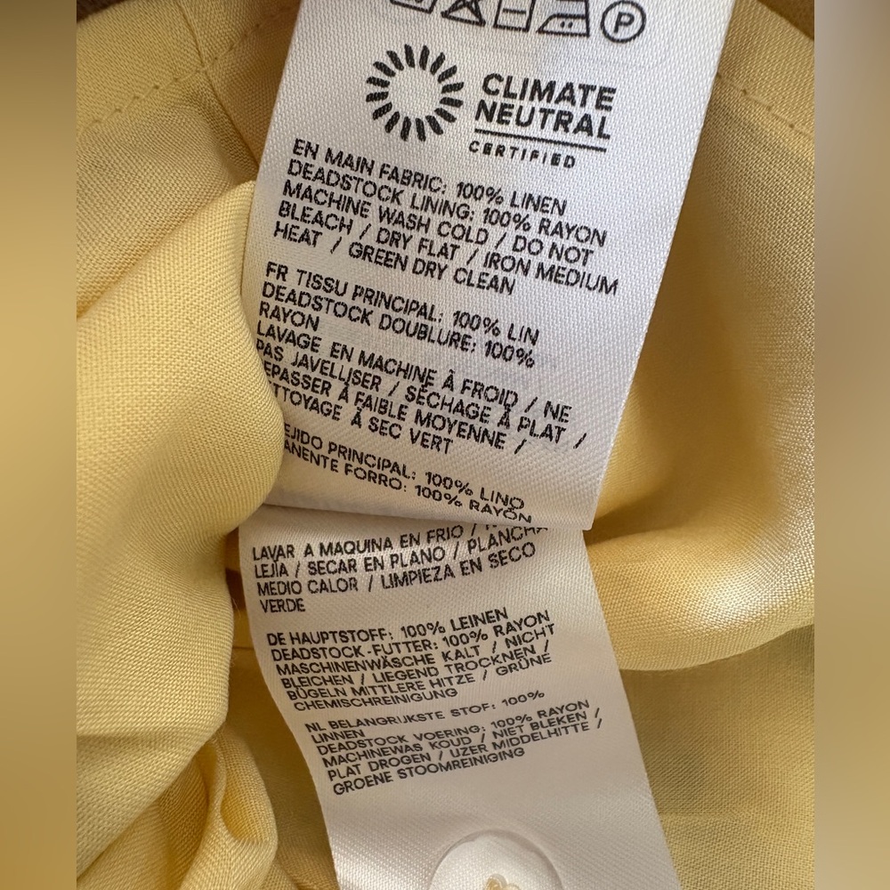 NEW Reformation Everett Linen Midi Dress Radiance Yellow Floral | US 4 UK 8 - Picture 11 of 16